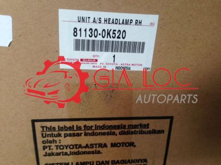 ĐÈN PHA PHẢI TOYOTA INNOVA 2013-  PHỤ TÙNG Ô TÔ GIA LỘC