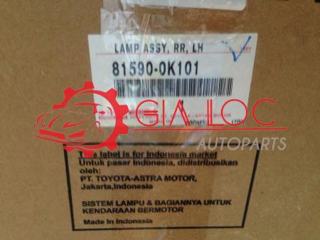 ĐÈN HẬU MIẾNG TRONG TRÁI TOYOTA FORTUNER 2017- Gia Lộc Autoparts