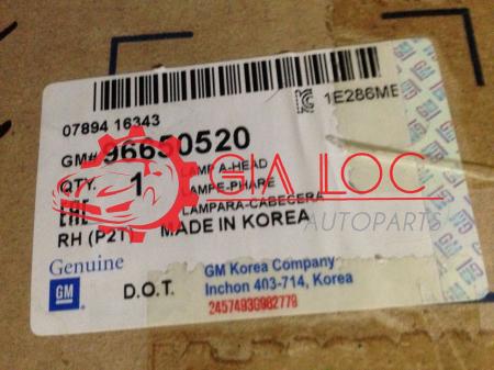 ĐÈN PHA PHẢI DAEWOO GENTRA  2005-2009 CHÍNH HÃNG- Gia Lộc Autoparts