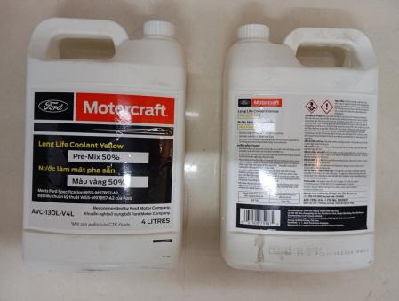 NƯỚC LÀM MÁT FORD EVEREST MOTORCRAFT - LONG LIFE COOLANT YELLOW - NƯỚC LÀM MÁT PHA SẴN MÀU VÀNG AVC-13DL-V4L